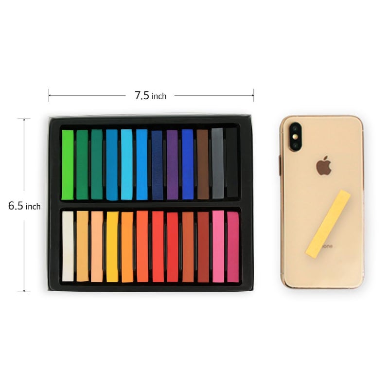 Hashi HA SHI Soft Chalk Pastels, 24 Assorted Colors, Soft Art Supplies for Artists, Professional Drawing Media, Stick Pastel for Advanced Users, DIY Beauty Nail Art, Pan Chalk Pastels - Image 2